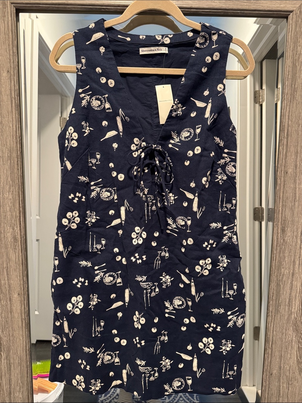 Abercrombie & Fitch Navy Blue Mini Dress with White Print